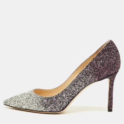 Pre-owned Jimmy Choo Romy Size 39 Silver/purple Degrade Glitter Pumps