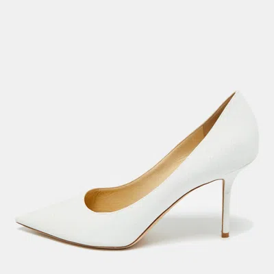 Pre-owned Jimmy Choo Romy Size 43 White Glitter Pumps