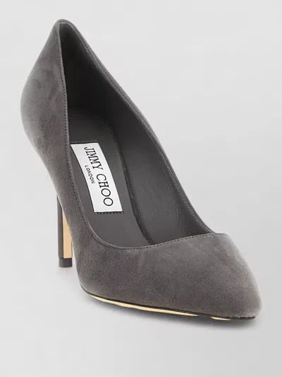 Jimmy Choo Romy Suede Pointed Toe Stiletto Pumps In Gray