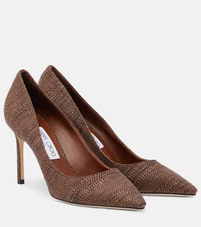 Jimmy Choo Romy Woven Pumps In Brown