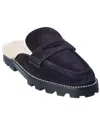 Jimmy Choo Ronnie Suede & Shearling Mule In Black
