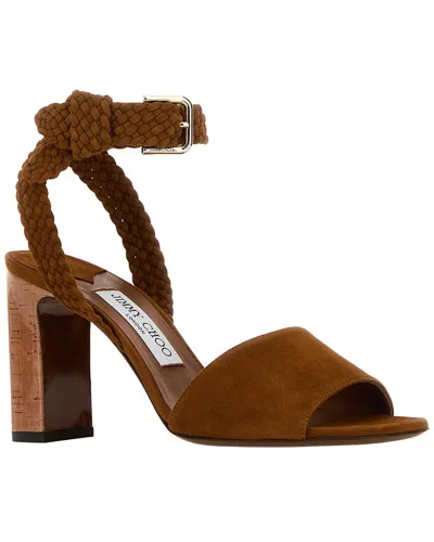 Jimmy Choo Rori 85 Suede Sandal In Brown