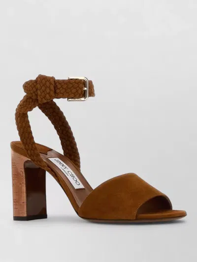 Jimmy Choo Rori 85 Suede Sandals Block Heel In Brown