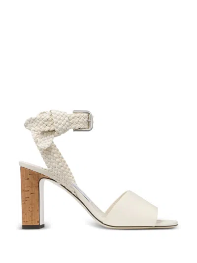 Jimmy Choo Rori Braided Block-heel Sandals In White