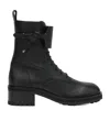 Jimmy Choo Round Toe Flat Leather Ankle Boots In Black