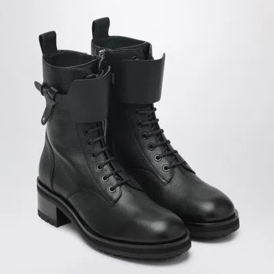 Jimmy Choo Rosabel Flat Black Leather Ankle Boots