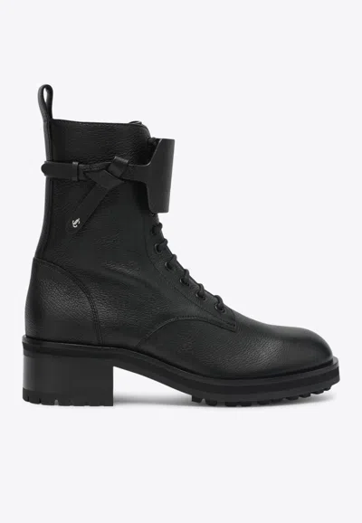 JIMMY CHOO ROSABEL GRAINED LEATHER ANKLE BOOTS
