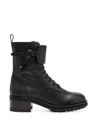Jimmy Choo Rosabel Leather Combat Boots In Red