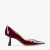 Jimmy Choo Rosalia 65 Garnet Patent Leather Pump Garnet 35 In Burgundy