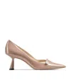 Jimmy Choo Womens Ballet Pink Rosalia 65 Pearl-embellished Patent-leather Courts Eur 34.5 / 1.5 Uk In Pink