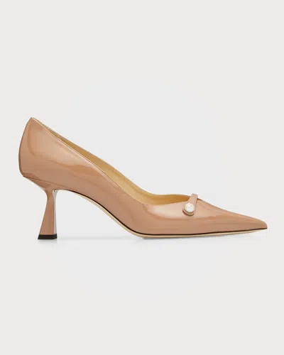 JIMMY CHOO ROSALIA PATENT PEARLY-STRAP PUMPS