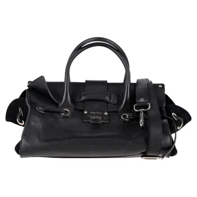 Jimmy Choo Rosalie Top Handle Bag In Black Calf Leather