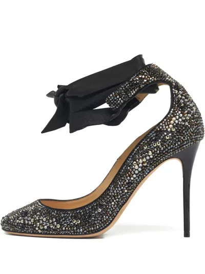 Pre-owned Jimmy Choo Rosana Crystal Pumps In Black