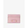 Jimmy Choo Umika Snakeskin-effect Leather Card Holder In Rose/gold