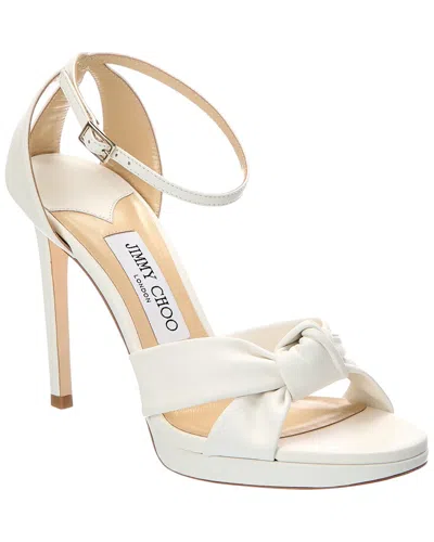 Jimmy Choo Rosie 100 Leather Sandal In White
