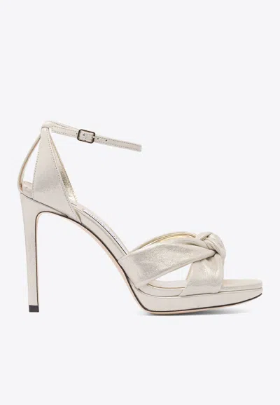Jimmy Choo Knotted Metallic Open Toe Sandals In Gold