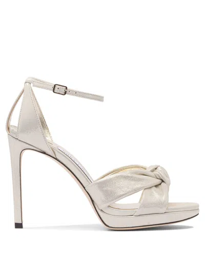 Jimmy Choo "rosie 100 Mm" Heeled Sandals In Gold