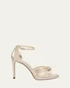 Jimmy Choo 85mm Rosie Knotted Ankle-strap Sandals In Gold