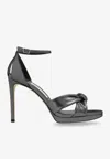 Jimmy Choo Rosie 100 Shimmering Suede Sandals In Gray