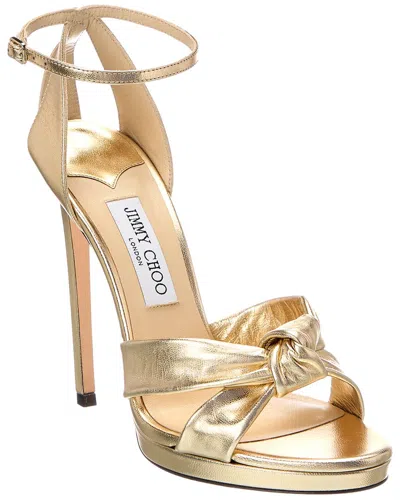 Jimmy Choo Rosie 120 Metallic Nappa Sandals In Gold