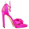 Jimmy Choo Rosie 120 Sandals In Pink Satin In Pink