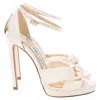 Jimmy Choo Rosie 120 Sandals In White Satin In Neutral