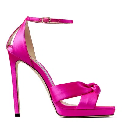 Jimmy Choo Rosie 120 Satin Sandals In Animal Print