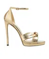 Jimmy Choo Rosie 120mm Metallic-effect Sandals In Nude