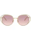 Jimmy Choo Eyewear Round Frame Sunglasses In Gold