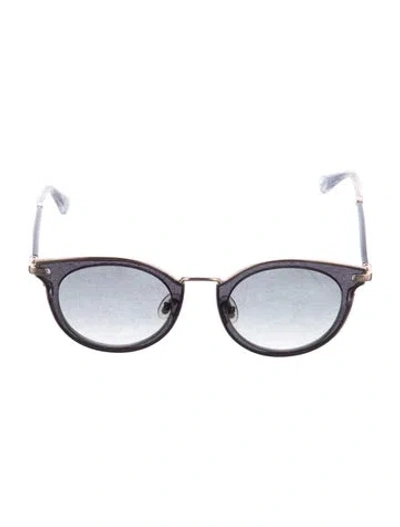 Pre-owned Jimmy Choo Round Gradient Sunglasses In Black/gold