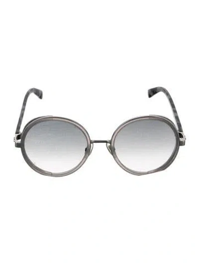 Pre-owned Jimmy Choo Round Gradient Sunglasses In Black/white