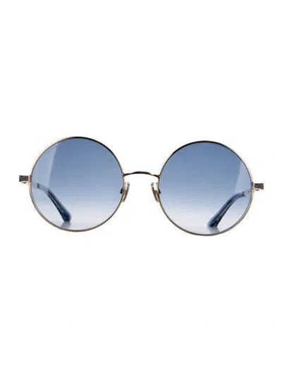 Pre-owned Jimmy Choo Round Gradient Sunglasses In Blue/gold
