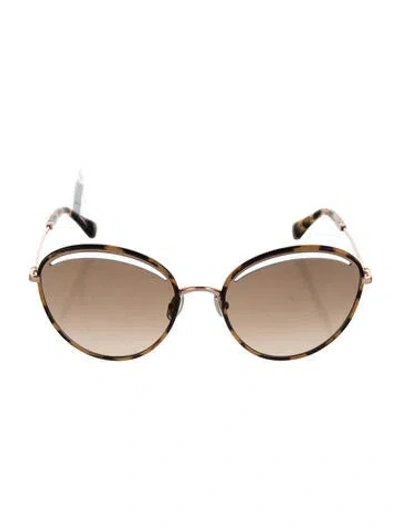 Pre-owned Jimmy Choo Round Gradient Sunglasses In Brown