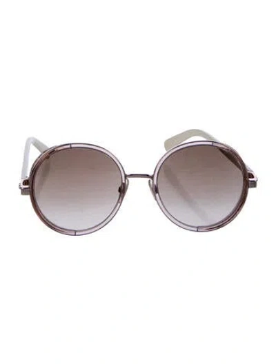 Pre-owned Jimmy Choo Round Gradient Sunglasses In White