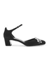 Jimmy Choo Verity 45 Crystal-embellished Satin Pumps In Black
