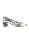 Jimmy Choo Glitter Mary Jane Pumps With Metallic Accents In Gray