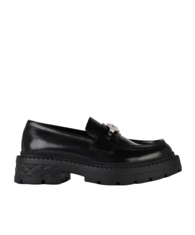 JIMMY CHOO ROUND HEAD LOAFER SHOES