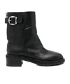 Jimmy Choo 'brooklyn' Black Ankle Boots With Buckle In Black