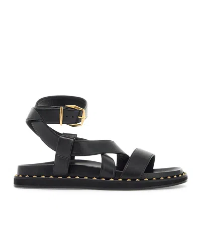 JIMMY CHOO ROUND-HEADED FLAT SANDALS