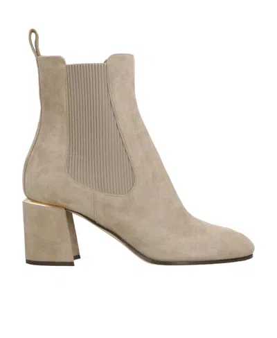 Jimmy Choo Round-headed High-heeled Boots In Nude