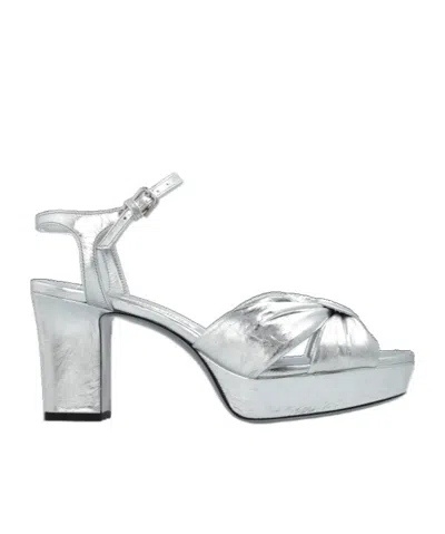 Jimmy Choo Round-headed High-heeled Sandals In White