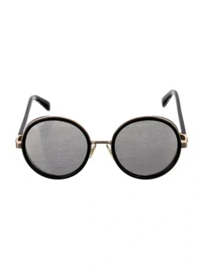 Pre-owned Jimmy Choo Round Mirrored Sunglasses In Black