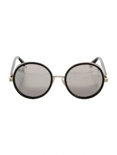 Pre-owned Jimmy Choo Round Mirrored Sunglasses In Black/silver