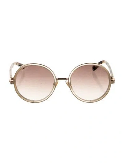 Pre-owned Jimmy Choo Round Mirrored Sunglasses In Neutral