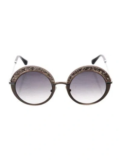 Pre-owned Jimmy Choo Round Mirrored Sunglasses In Pink