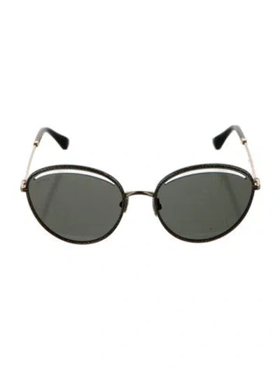 Pre-owned Jimmy Choo Round Tinted Sunglasses In Black