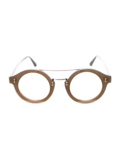 Pre-owned Jimmy Choo Round Tinted Sunglasses In Gold