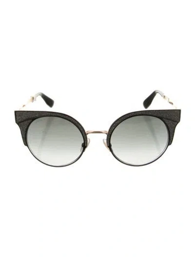 Pre-owned Jimmy Choo Round Tinted Sunglasses In Gold