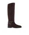 Jimmy Choo Suede Lawton Kb Flat Boots Women In Black