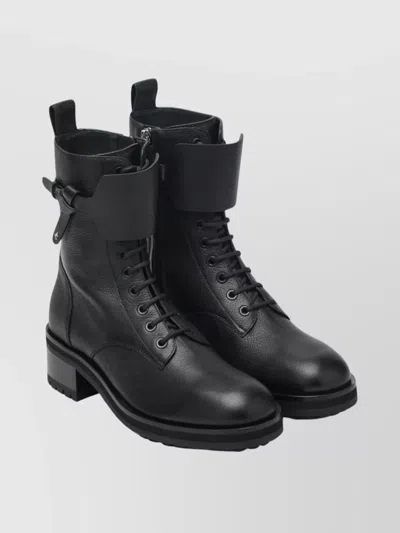 JIMMY CHOO ROUND TOE FLAT LEATHER ANKLE BOOTS